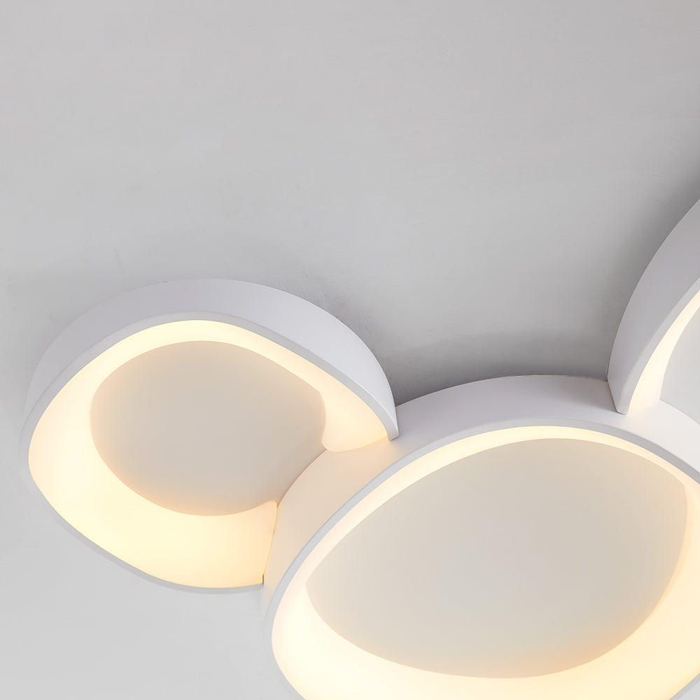 Alonza Modern Wave Flush Mount Ceiling Light, Living Room, White