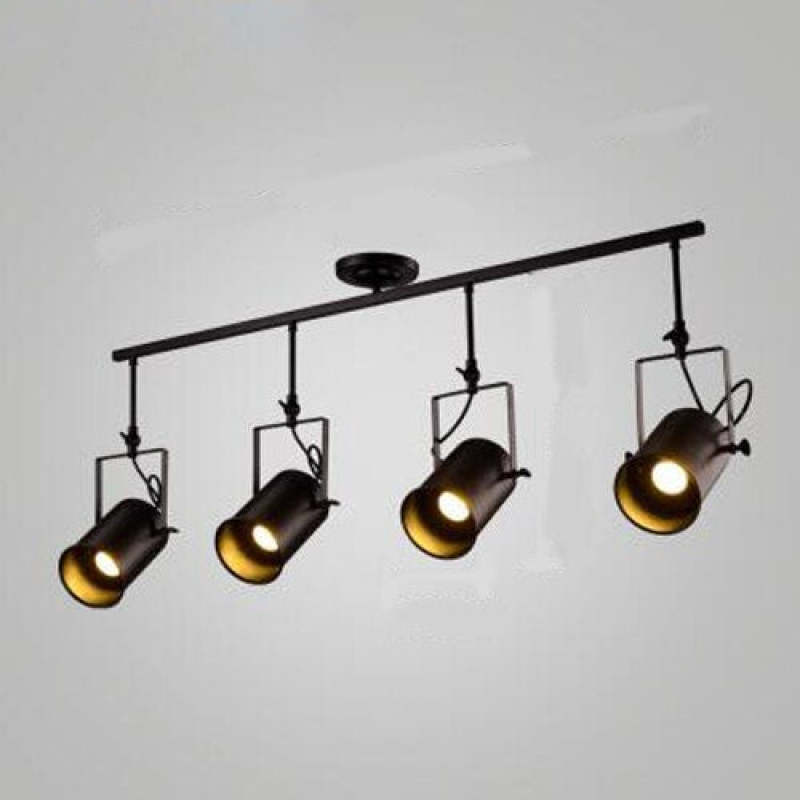 Valerio Vintage Verstelbare Semi-inbouwplafondlamp, Zwart Woonkamer