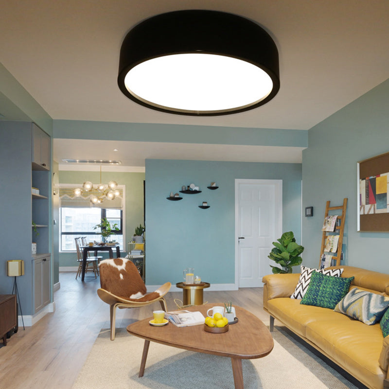 Leilani Ronde LED Plafondlampen Wit Zwart Metaal Acryl Woonkamer
