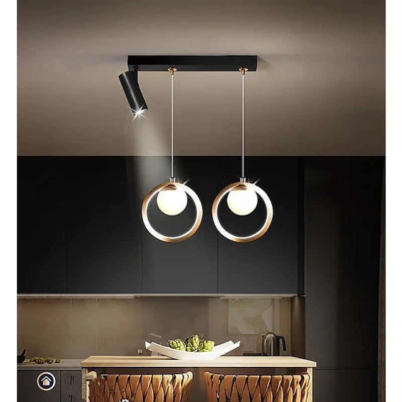 Madina Ronde Design LED Hanglampen Glas Metaal Silicagel Eetkamer