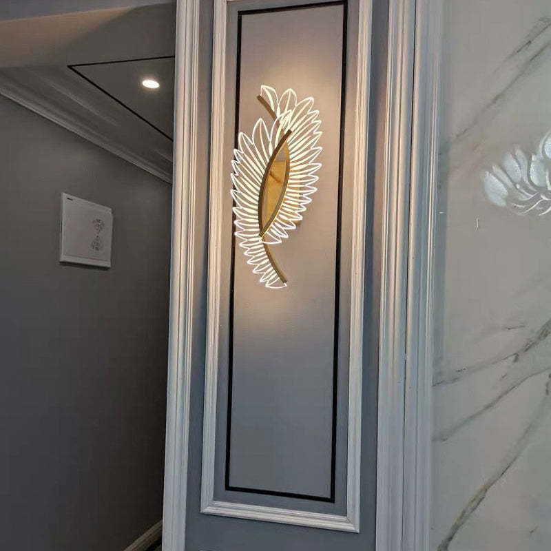 Kristy Moderne Wandlamp Metaal/Acryl Gouden Vleugels Design Sconce Voor Slaap/Woonkamer