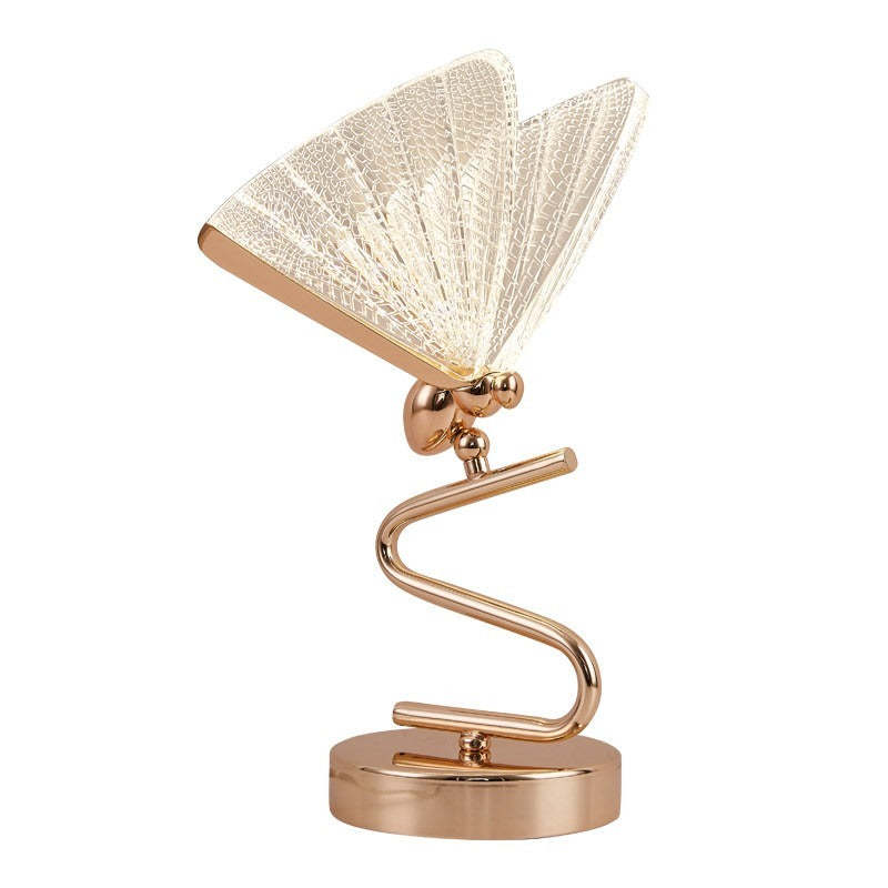 Kady Design Vlinder LED Vloerlamp/Tafellamp Metaal/Acryl Goud/Transparant Woonkamer/Slaapkamer