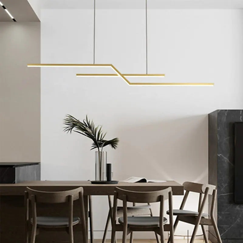Louise Moderne Polyline Hanglampen Zwart Goud Metaal Woonkamer Slaapkamer