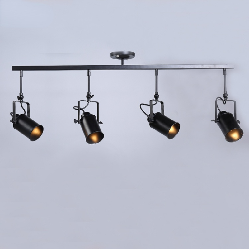 Valerio Vintage Verstelbare Semi-inbouwplafondlamp, Zwart Woonkamer