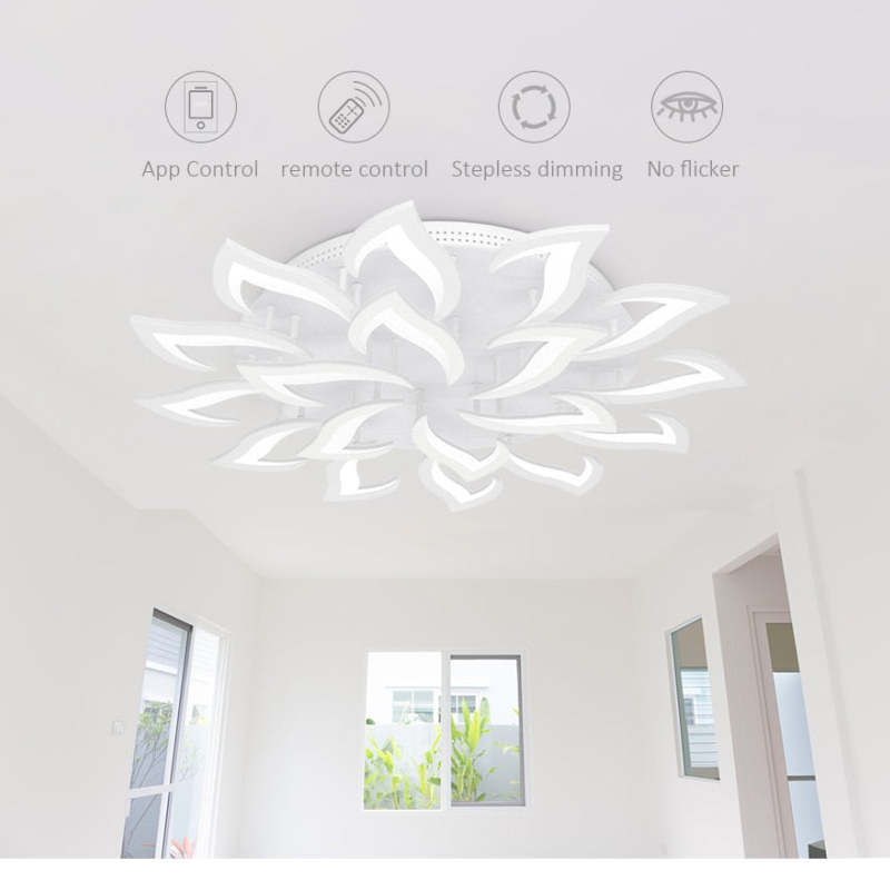 Hana Design Bloem LED Plafondlampen Zwart/Wit Metaal/Acryl Woon/Slaapkamer