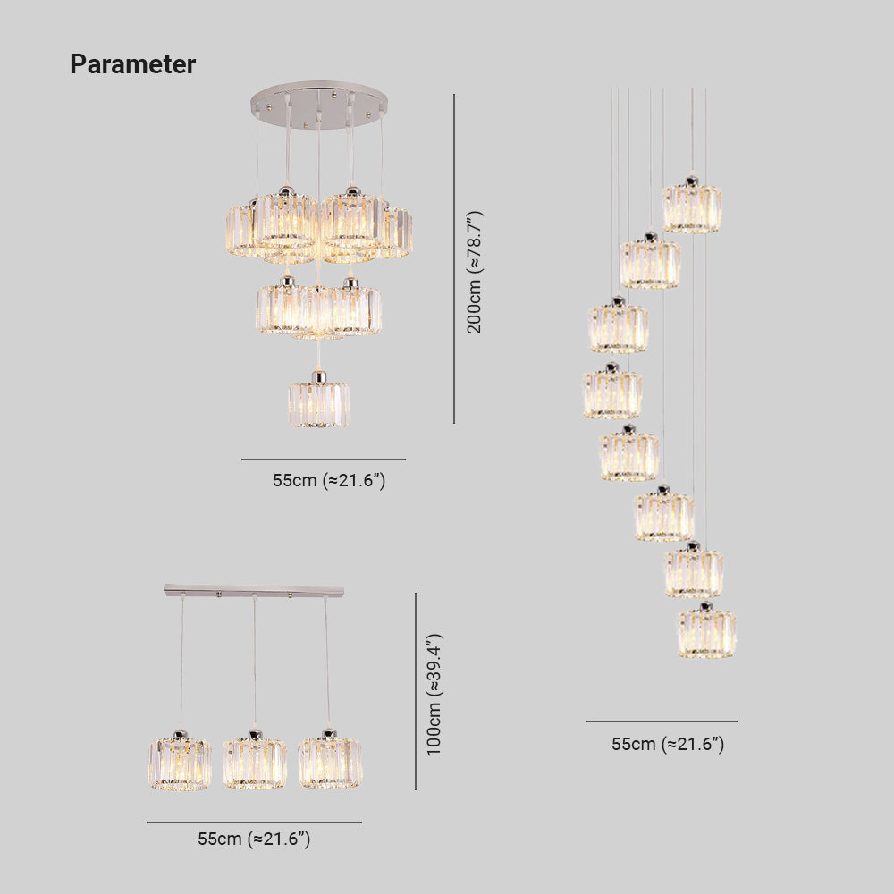 Hailie Moderne Design LED Hanglamp Kristal Metaal Woonkamer Keuken