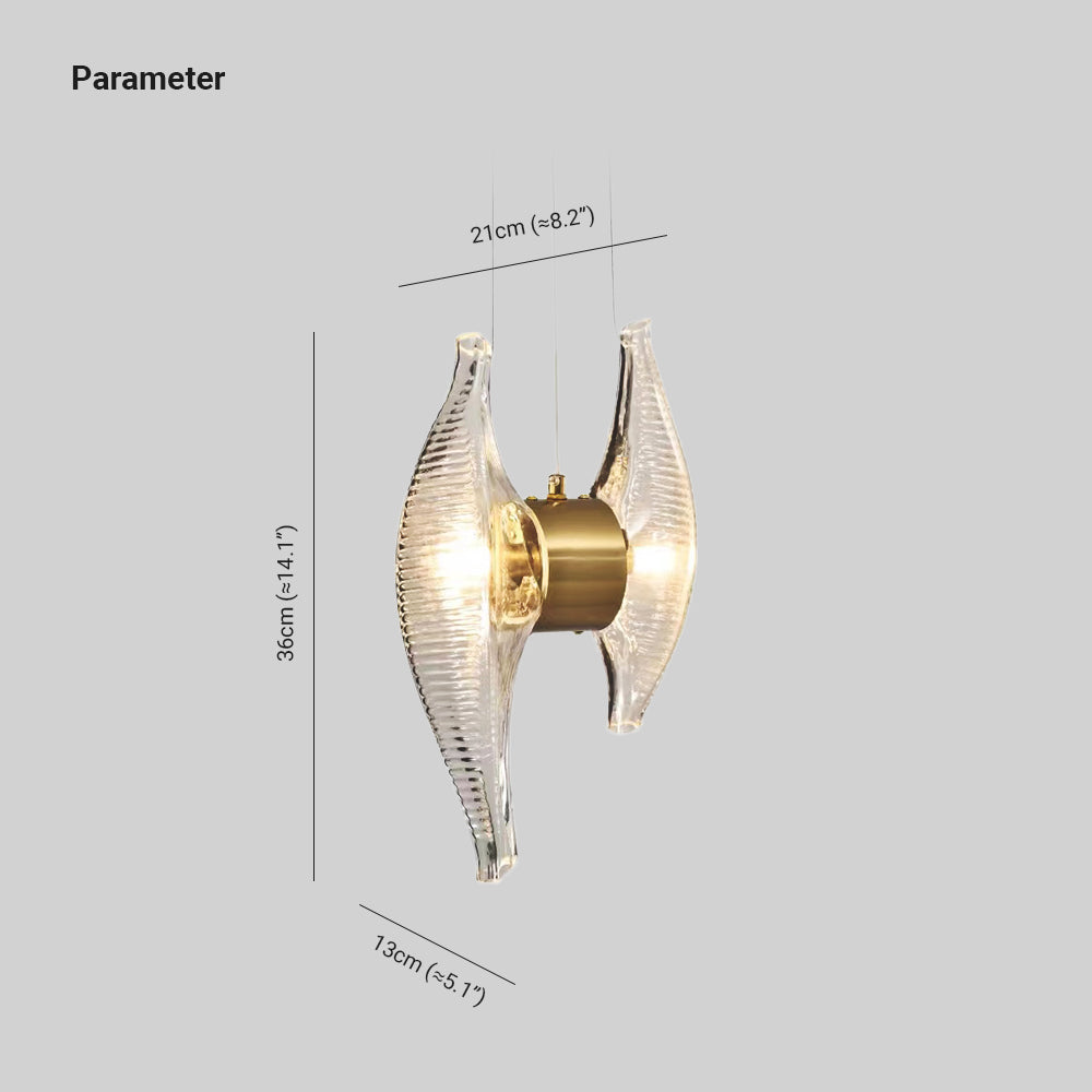 Kirsten Moderne Kleine Shell LED Hanglamp Goud Glas Metaal Slaapkamer