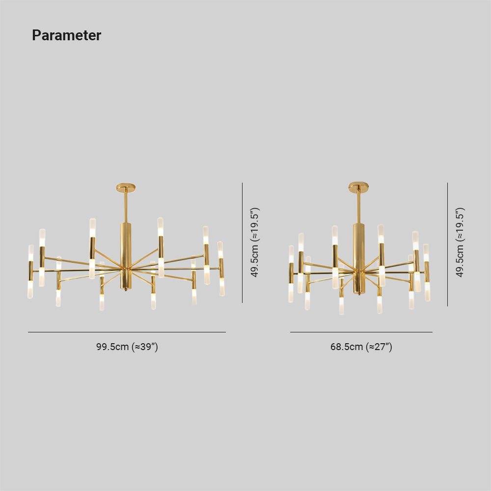 Marilyn Moderne Design LED Kroonluchter Goud Metaal Woonkamer Slaapkamer