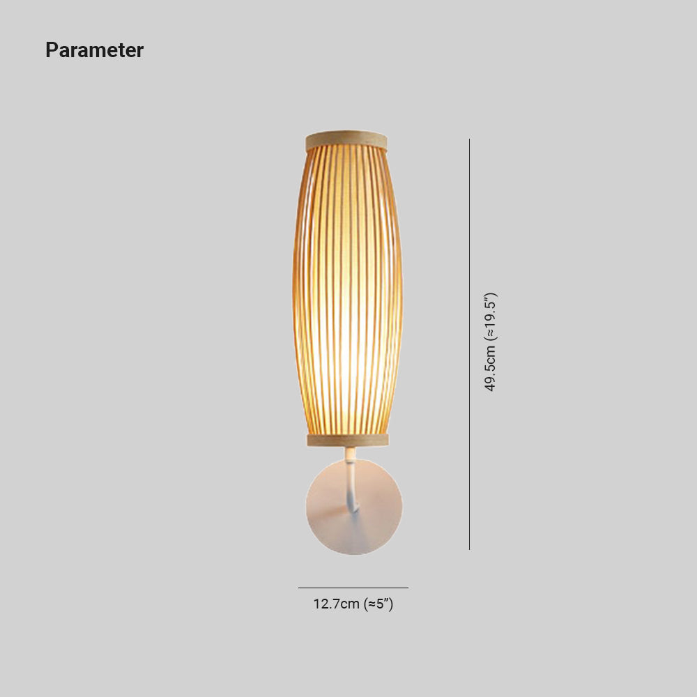 Muto Modern Design LED Wandlamp Bruin Bamboe Metaal Slaapkamer
