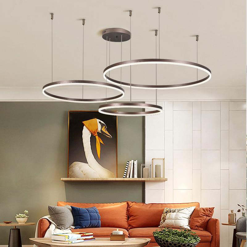 Alonza Moderne Grote Hanglampen Wit Metaal Slaapkamer Woonkamer Tir-Cirkel