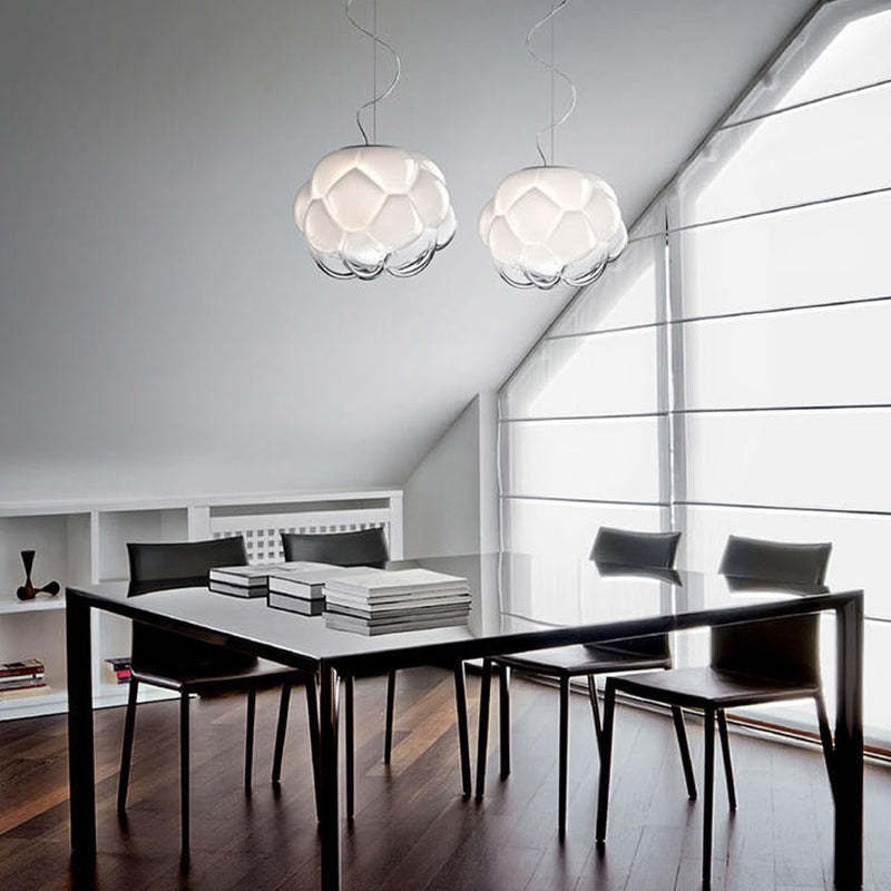 Orsini Design Moderne LED Hanglampen Wit Glas Metaal Eetkamer