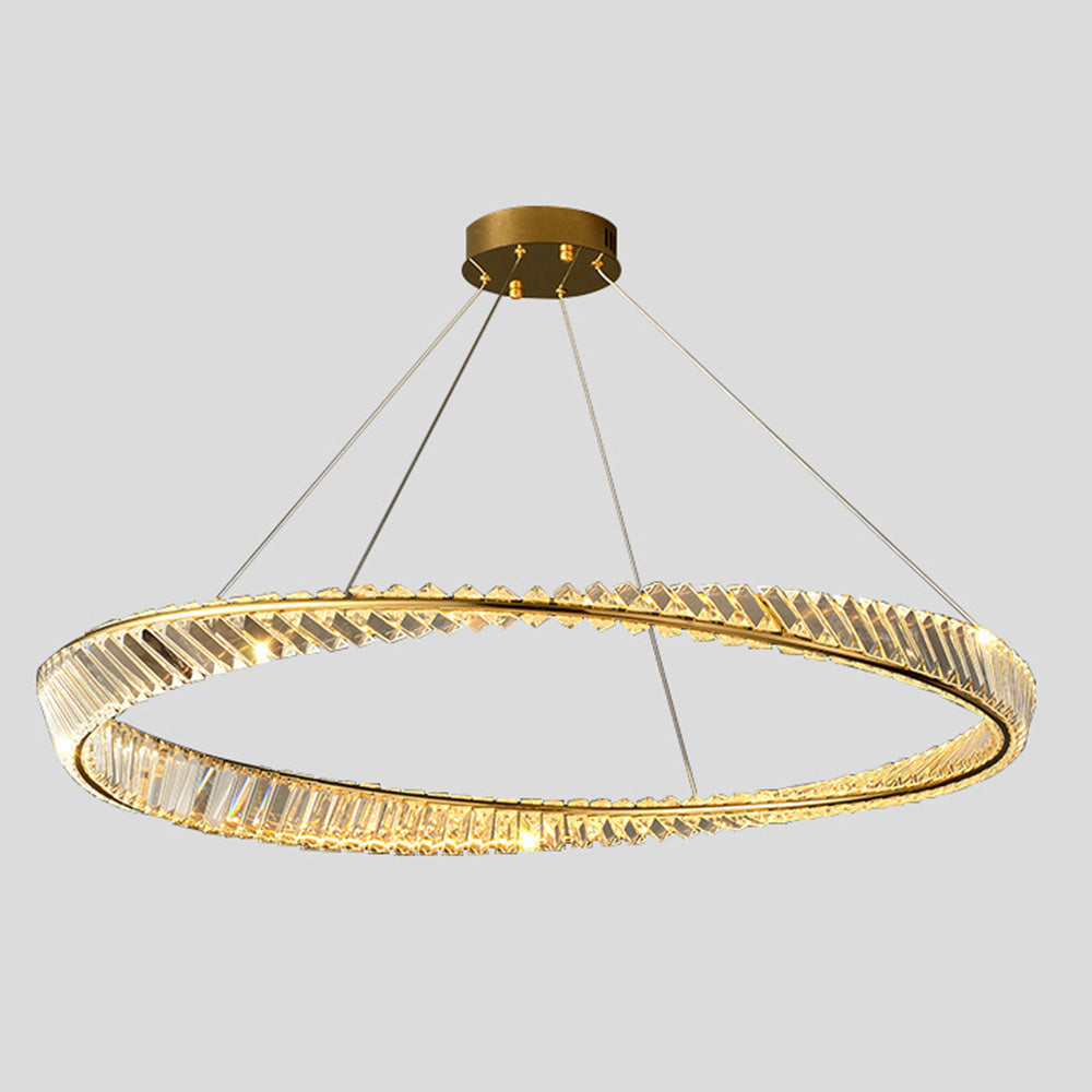 Kirsten Moderne Ronde LED Hanglamp Metaal/Glas Goud Slaap/Woon/Eetkamer
