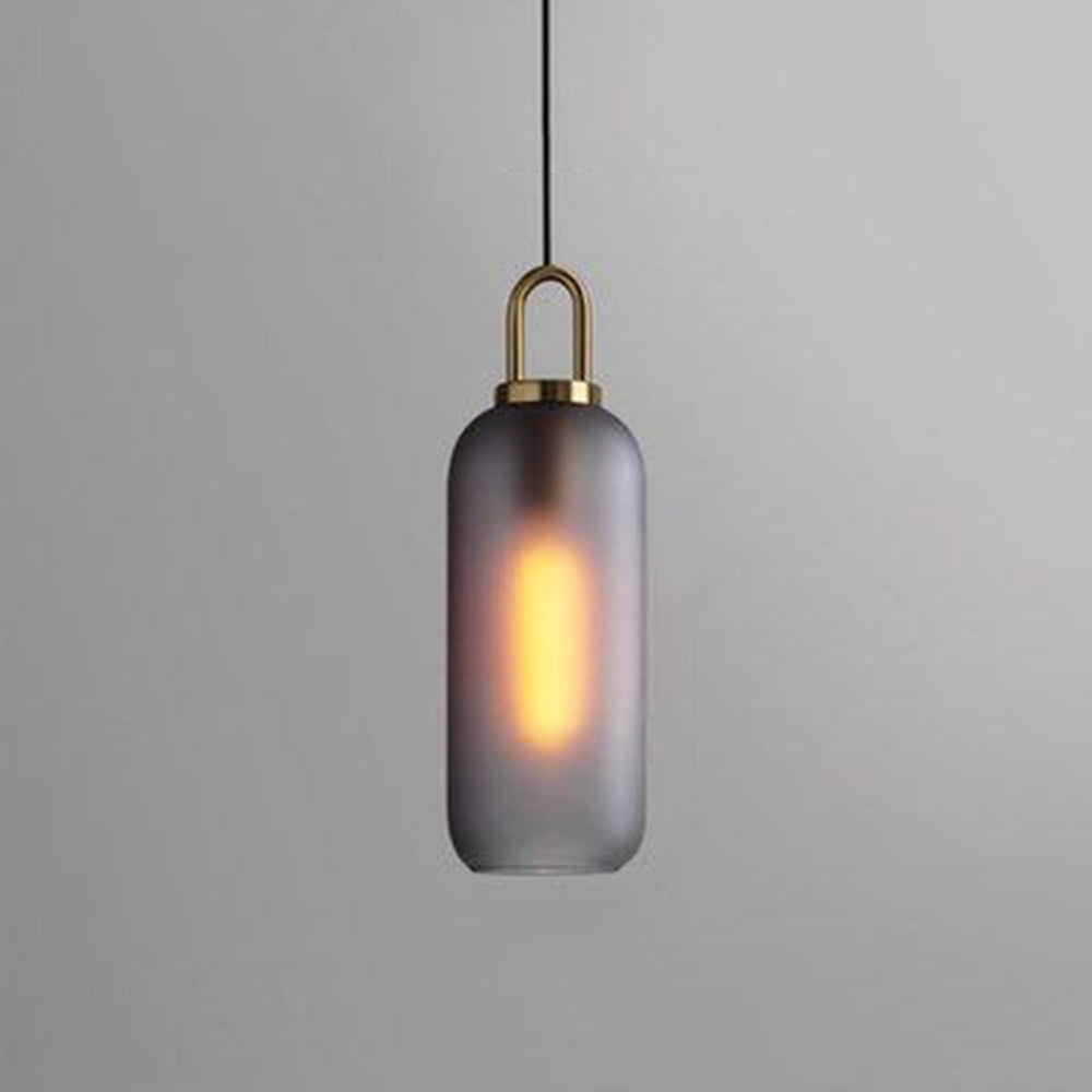 Hailie Moderne LED Hanglampen Cilinder Rookgrijs Helder Metaal Glas Eetkamer
