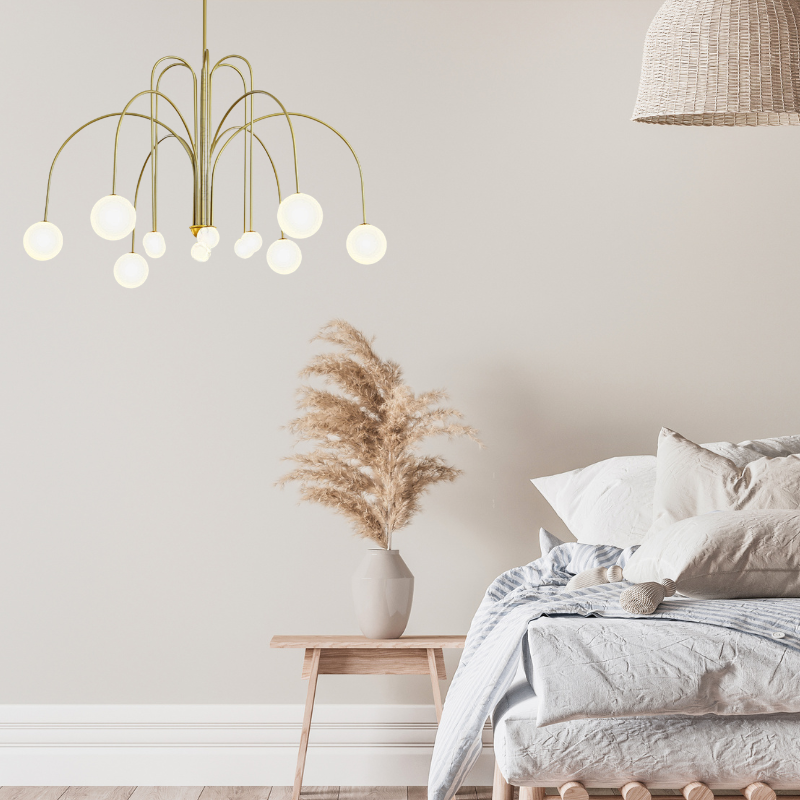Elio Moderne Met Dubbele Laag Glas Wit/Zwarte Hanglamp, Woonk/Eetk/ Slaapkamer
