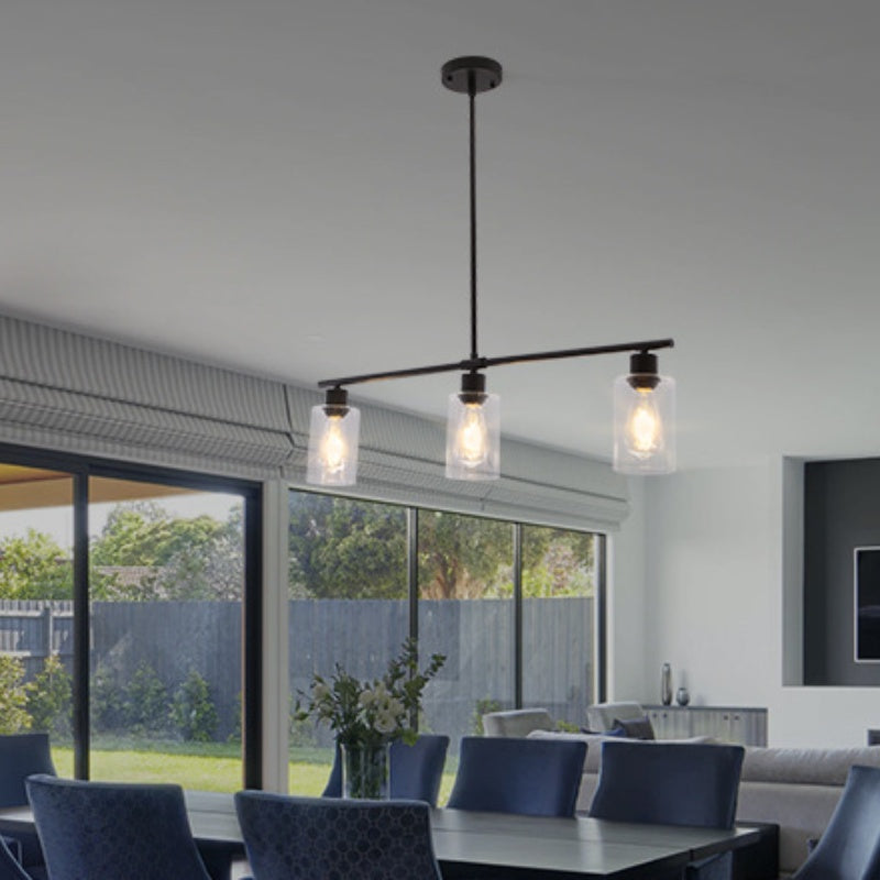 Leigh Industriële Minimalistische LED-kroonluchters Zwart Metalen Keukeneiland