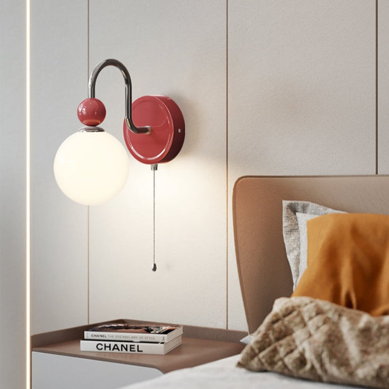 Morandi Moderne LED Wandlampen Rood Koffie Metaal Glas Slaapkamer