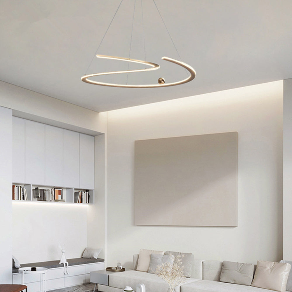 Louise Minimalistisch Golflijn LED Hanglamp Metaal/Acryl Goud Slaap/Woon/Eetkamer