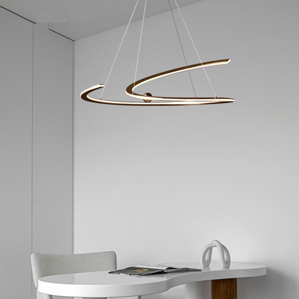 Louise Minimalistisch Golflijn LED Hanglamp Metaal/Acryl Goud Slaap/Woon/Eetkamer