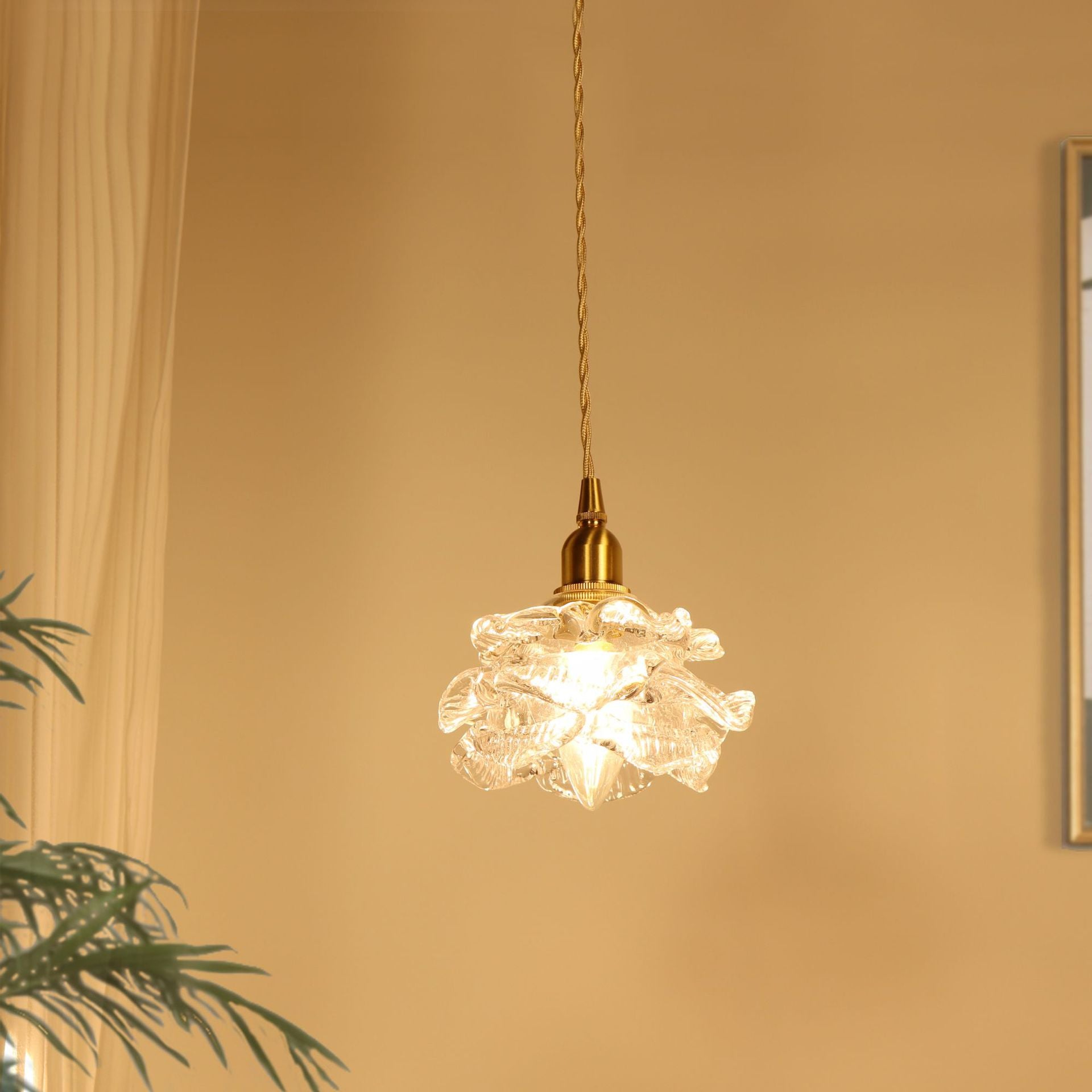 Hailie Romantische Retro Roos Hanglampen Helder Glas Slaapkamer
