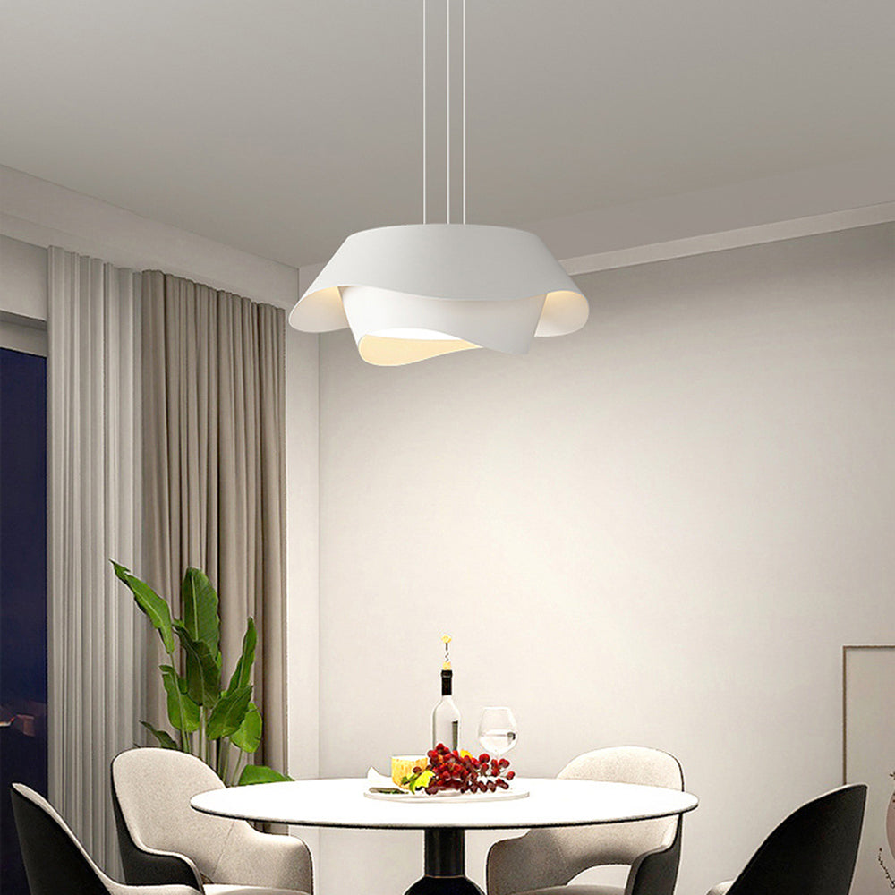 Carina Art Deco Bloemvorm Metalen Hanglamp, Wit, Woonk/Eetk/ Slaapkamer