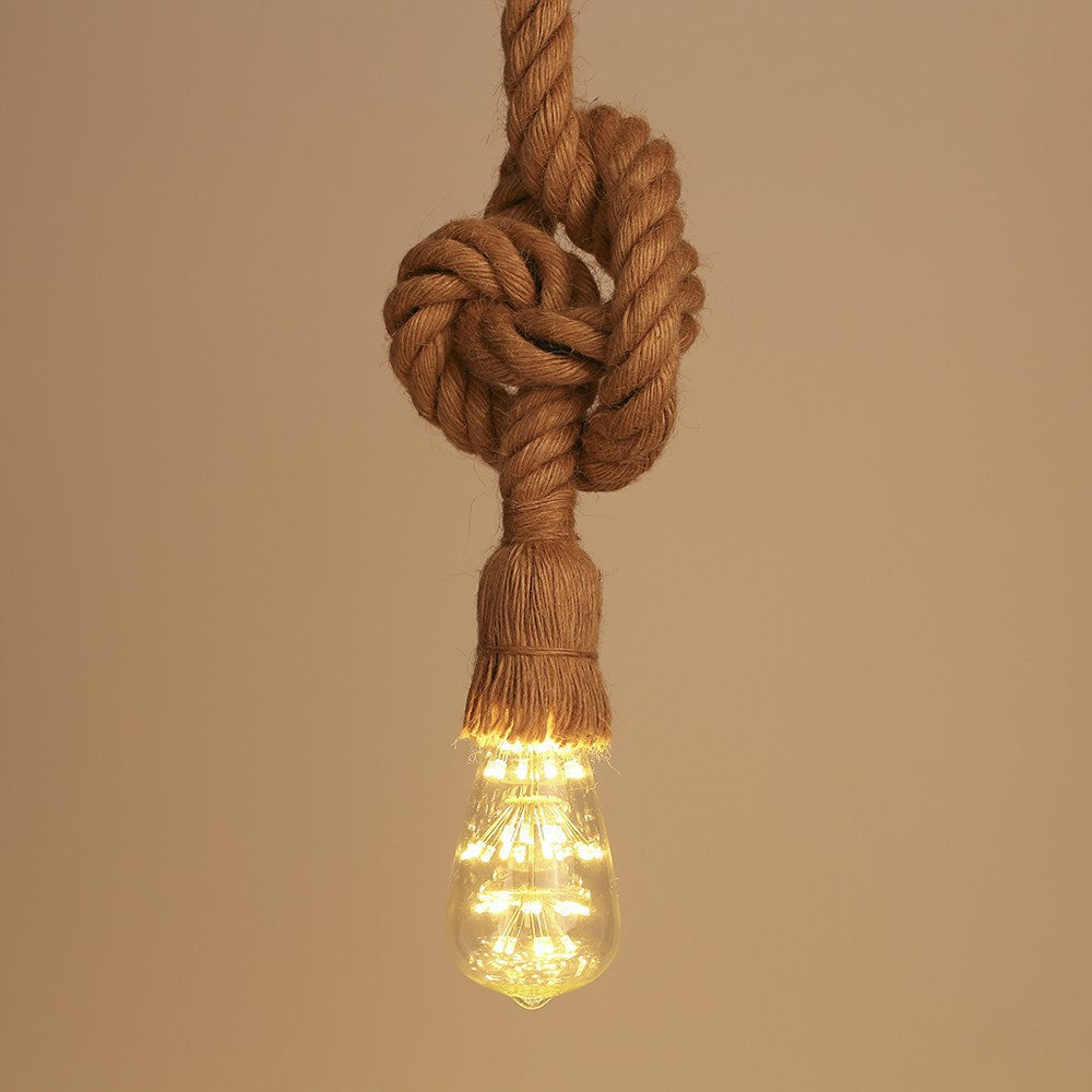 Valerio Retro Industrieel LED Hanglampen Hennep Touw Café/Restaurant