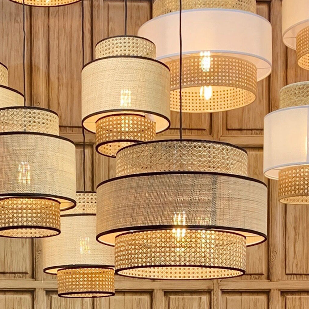 Ritta Ronde LED Hanglamp Rotan Metaal  Slaapkamer Eetkamer