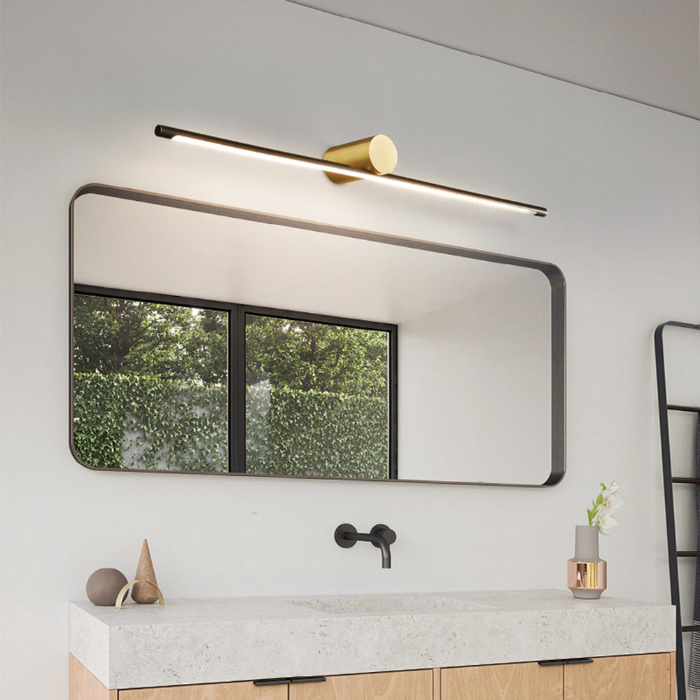 Leigh Moderne Design LED Minimalistische Lineaire Acryl Wandlamp Zwart/Goud Bad/Slaapkamer