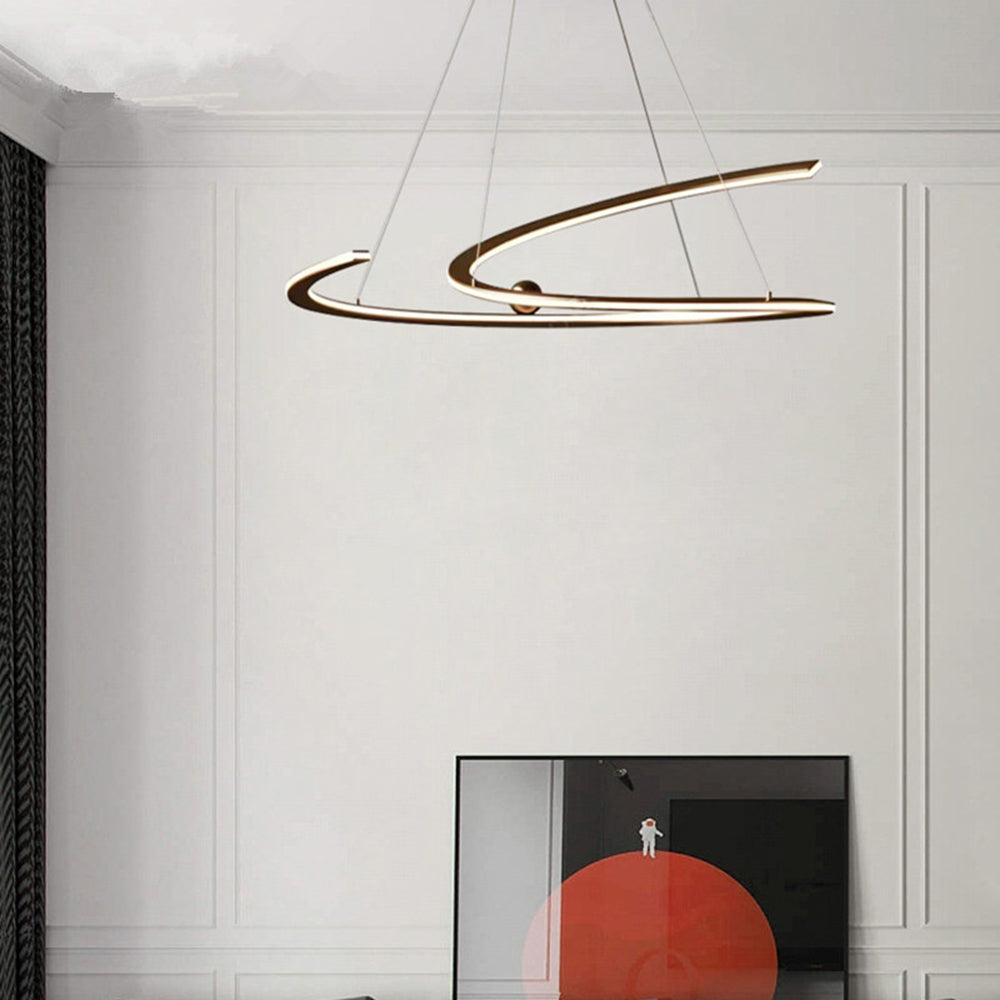 Louise Minimalistisch Golflijn LED Hanglamp Metaal/Acryl Goud Slaap/Woon/Eetkamer