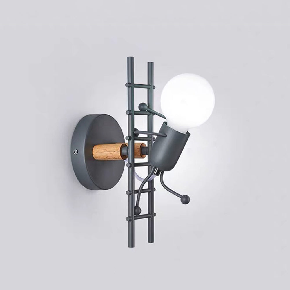 Luxo Industrieel Design LED Wandlamp Metalen/Houten Grijs/Wit/Groen Trap/Gangpad