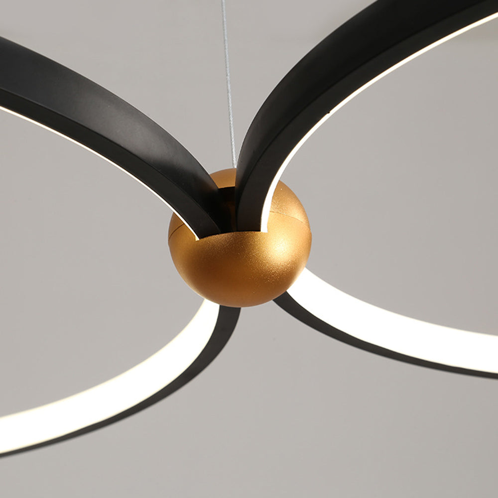 Alonza Minimalist Ring Metal Pendant Light, Black