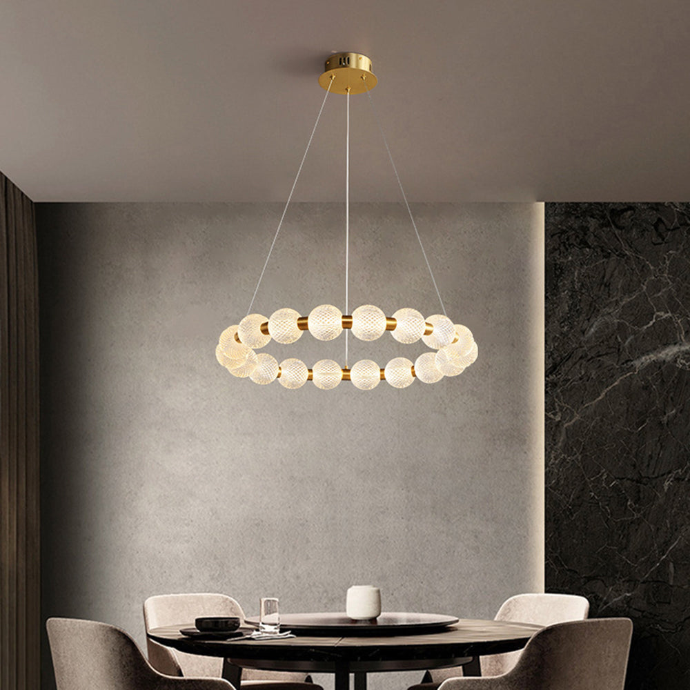 Hailie Design Ronde LED Hanglamp Metaal/Acryl Goud/Transparant Woon/Eetkamer