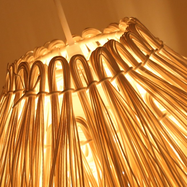 Muto Moderne Design LED Hanglamp Rattan Slaapkamer Woonkamer