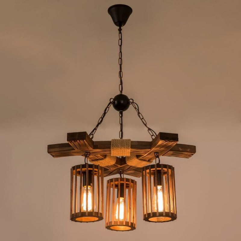 Brio Retro LED Kroonluchters Hout Restaurant/Woonkamer/Bar