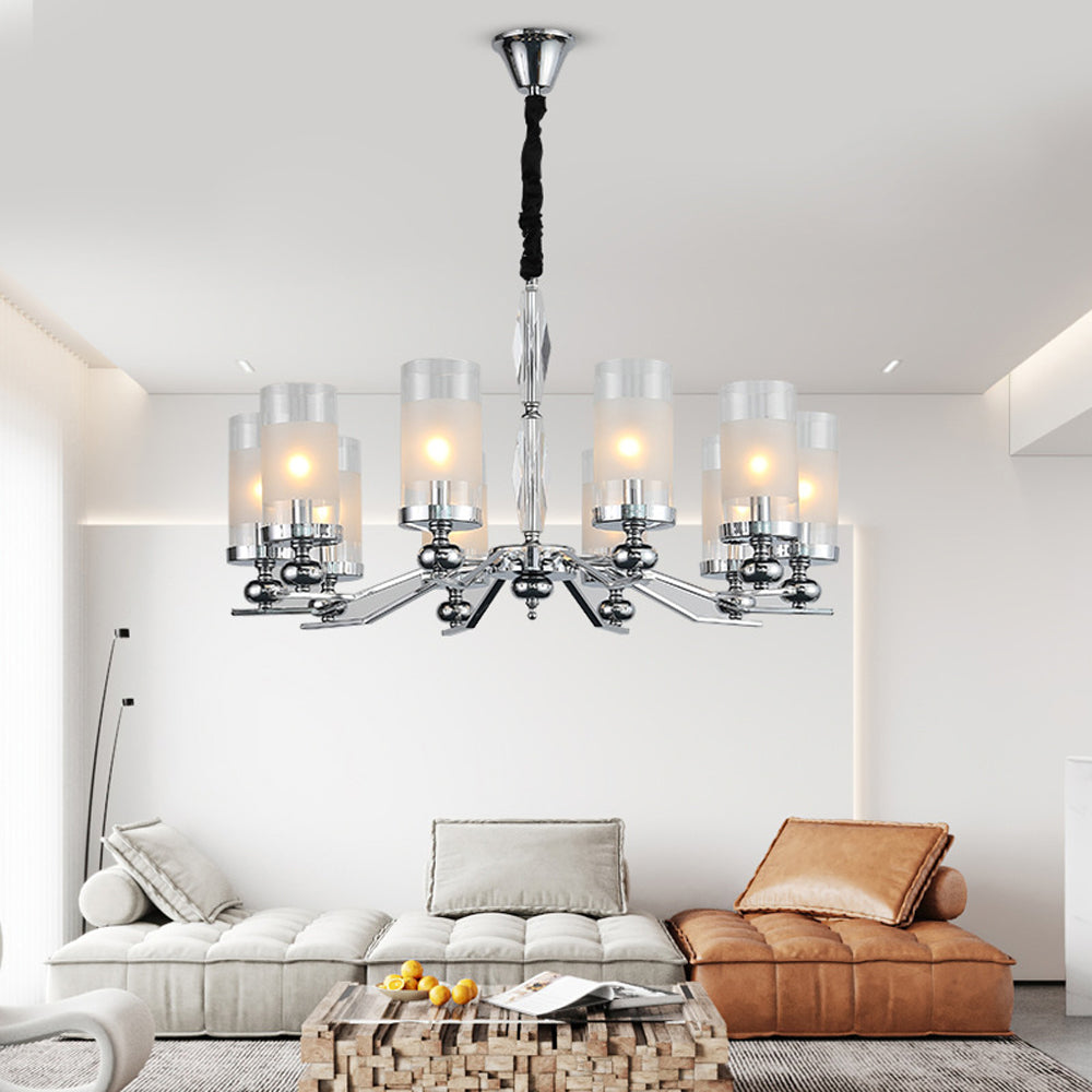 Valerio Retro Design Hanglamp/wandlamp Zilveren Metaal/Glazen Woonkamer