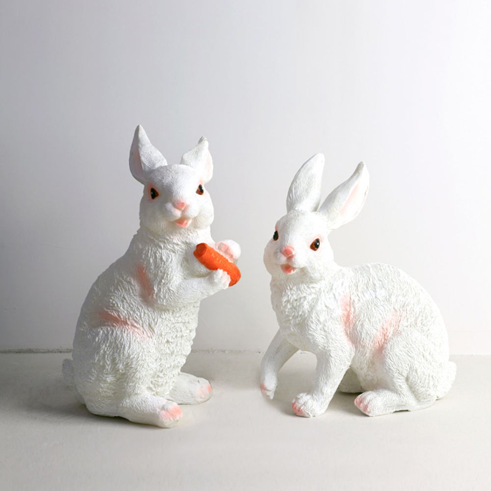Elio Cute Rabbit Resin Outdoor Floor Lamp, White&Pink
