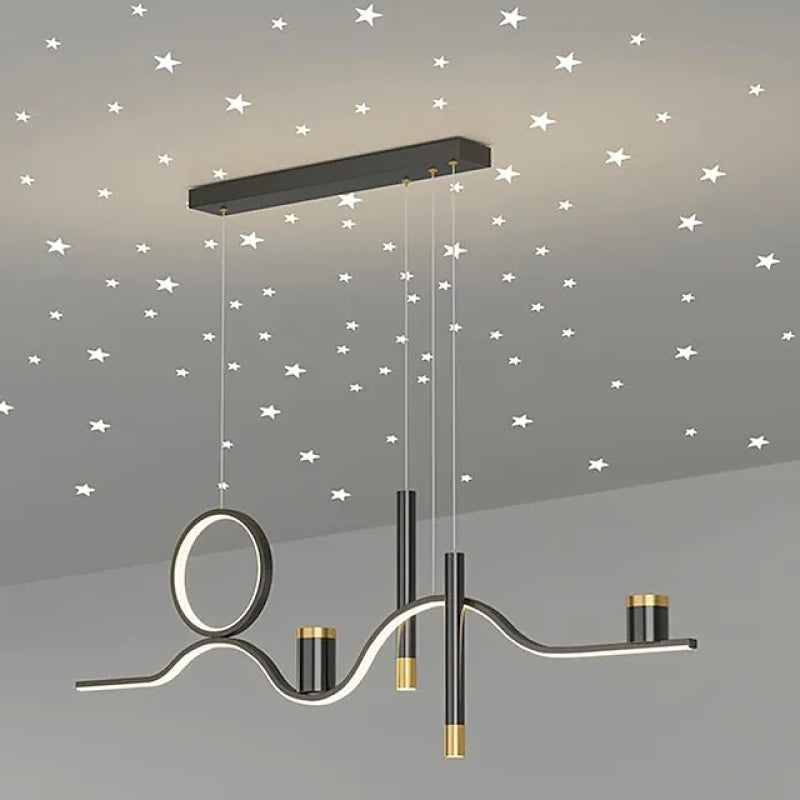 Madina Bijzondere LED Hanglampen Zwart Metaal Eetkamer Woonkamer