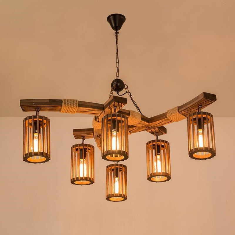 Brio Retro LED Kroonluchters Hout Restaurant/Woonkamer/Bar