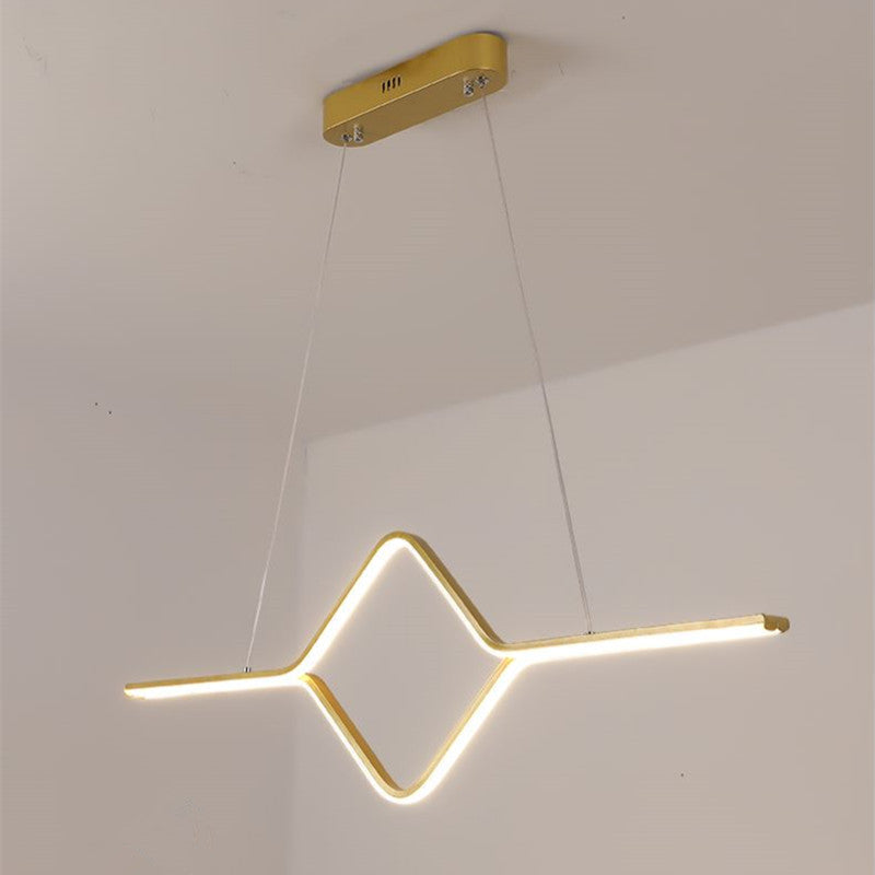Orsini Moderne Lineair Vierkant LED Hanglamp Goud/Zwart Slaapkamer/Eetkamer