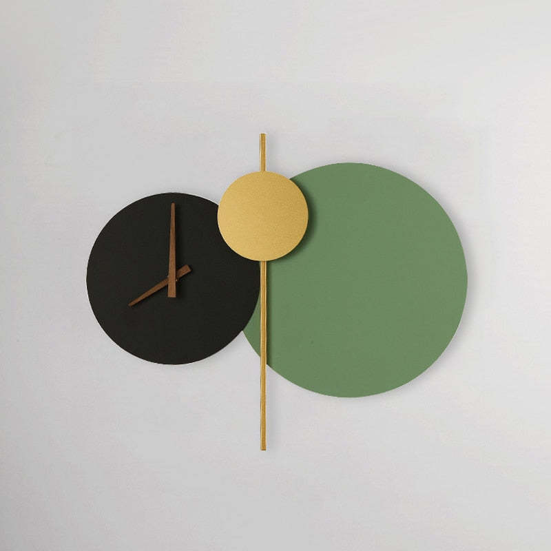 Nielsen Moderne Klok  Wandlampen Groen Grijs Metaal Woonkamer Slaapkamer