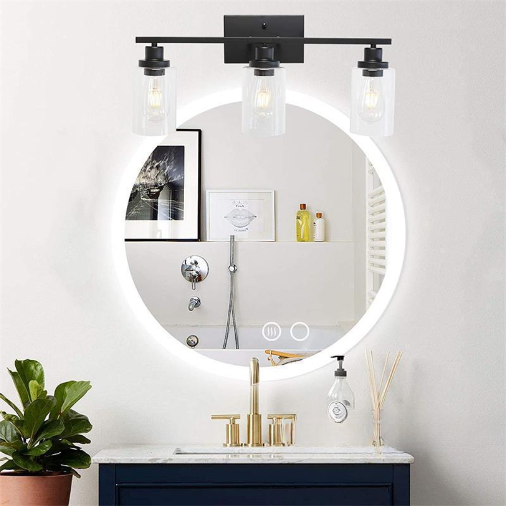Everett Industriele LED Wandlamp Zwart Metaal Glas Badkamer Binnen