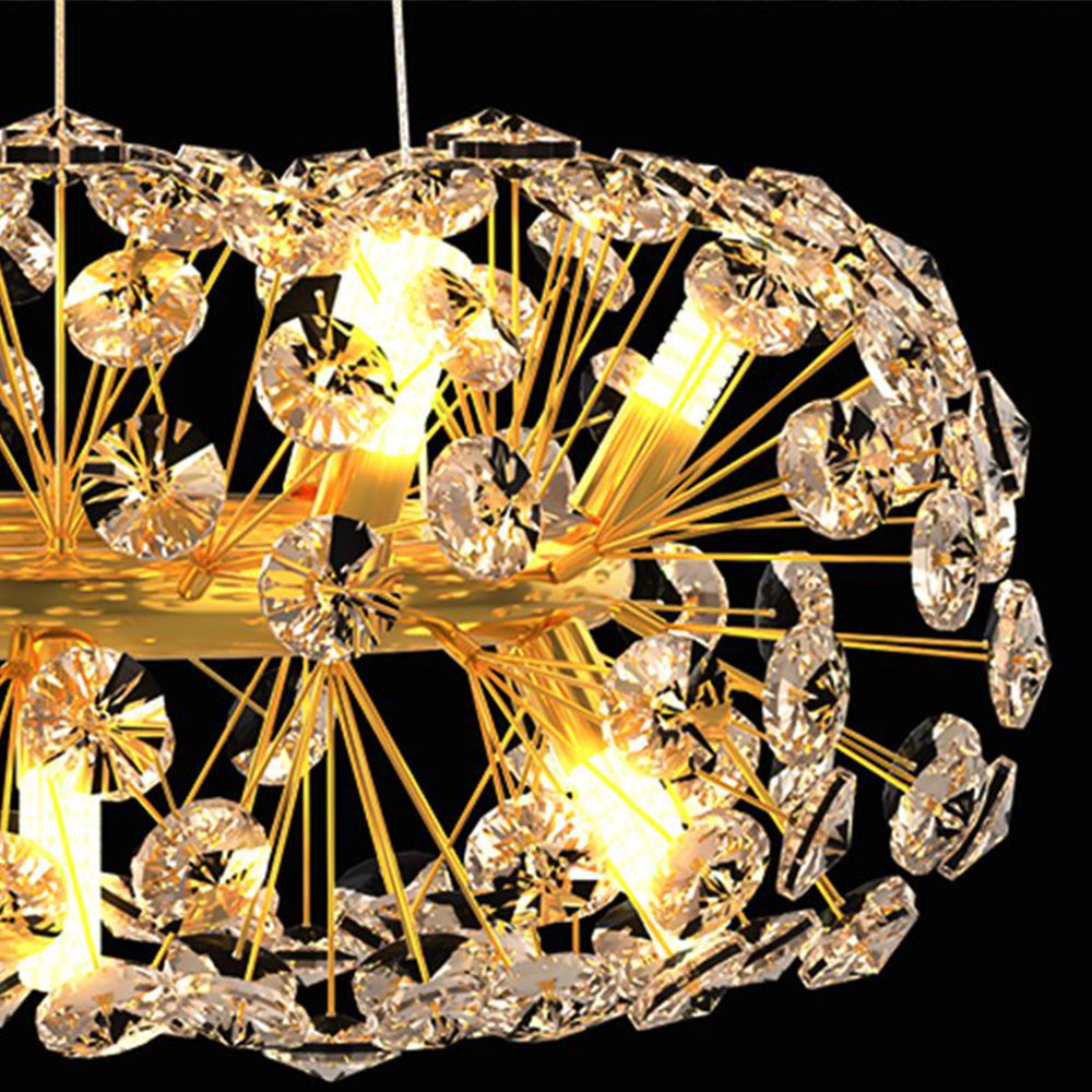 Lili Luxe LED Kroonluchter Goud Metaal Crystal Eetkamer Woonkamer