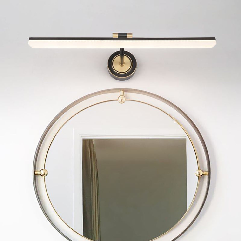 Leigh Vintage Lineaire Metaal/Acryl Wandlamp, Zwart/Goud