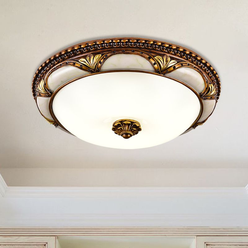 Tobias Floral Retro Inbouw Plafondlamp Antiek Messing Slaapk/Woonkamer