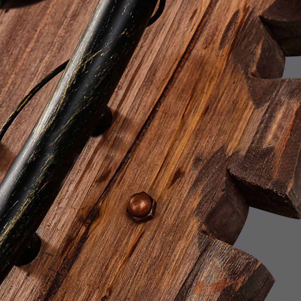 Brio Design Visvorm Vintage LED Wandlamp, Hout/Metaal, Woonk/Eetk/ Slaapkamer