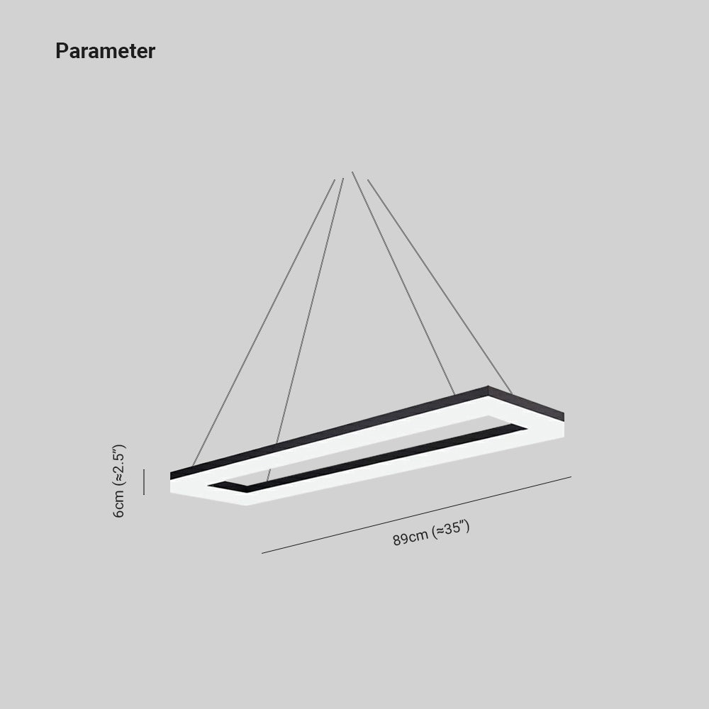 Orsini Rechthoekig Moderne LED Hanglampen Wit Zwart Metaal Slaapkamer