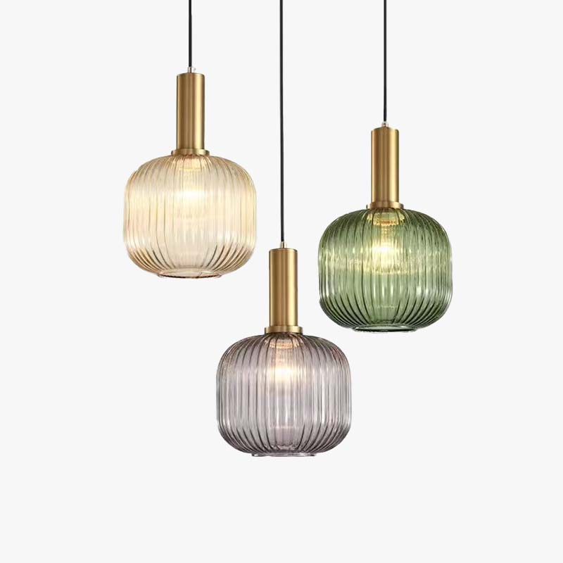 Hailie LED Hanglampen Groen Grijs Groen Grijs Metaal Glas Eetkamer