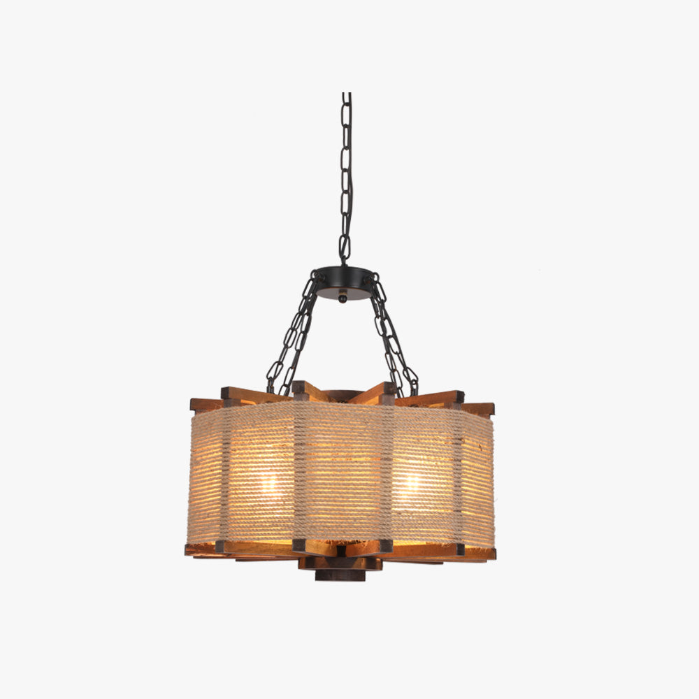 Brio Retro Cylindrical Metal/Wood Pendant Light