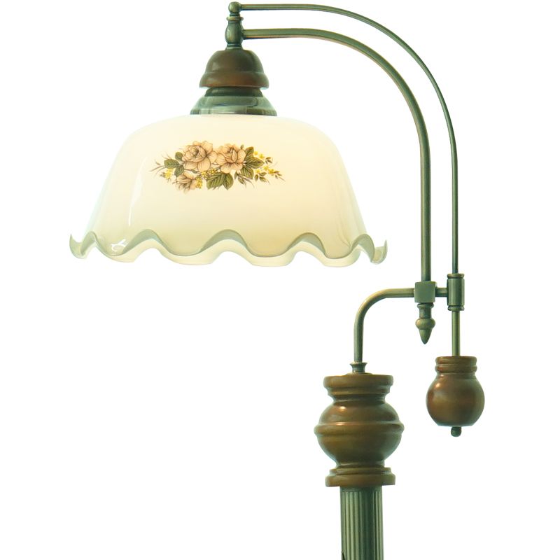 Morandi Retro Design LED Vloerlamp Lotus Bloem Vormige  Metaal/Glas Eetkamer/Woonkamer