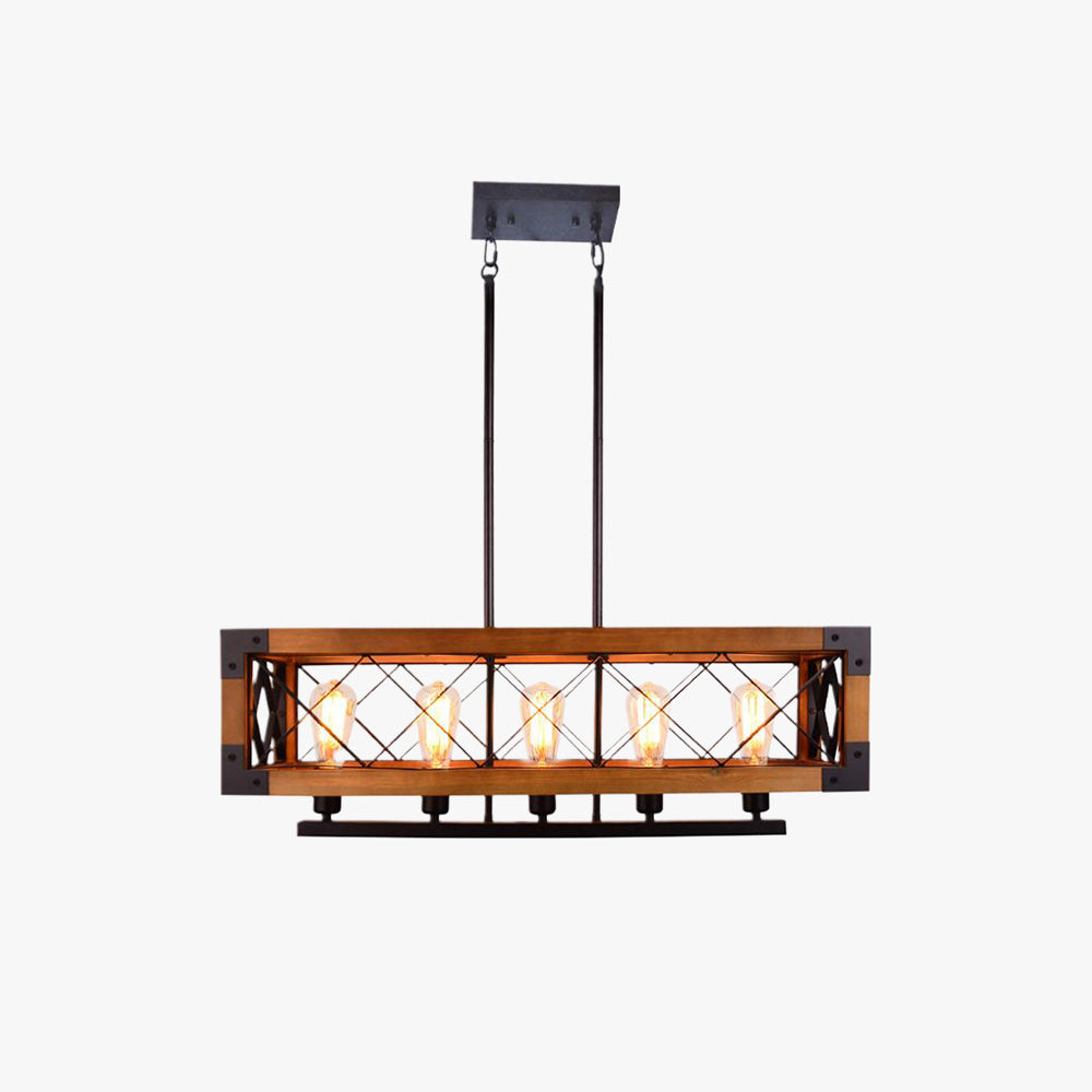 Solomon Industriele LED Hanglamp Metaal Hout Woonkamer Eetkamer