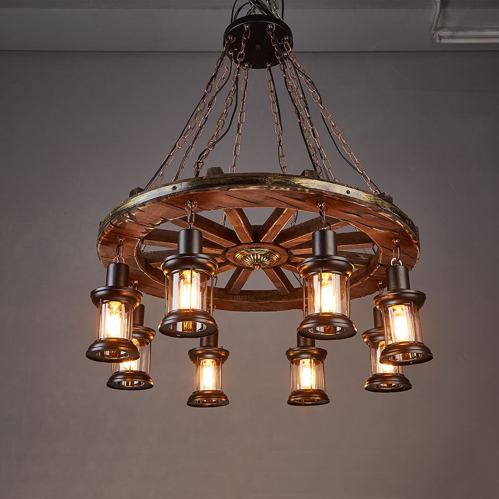 Brio Vintage Walnoot Hanglamp, Metalen/Houten Woonk/Eetk/ Slaapkamer